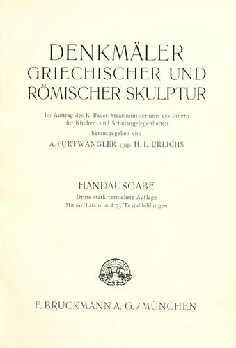 Cover for Denkmäler griechischer und römischer Skuptur