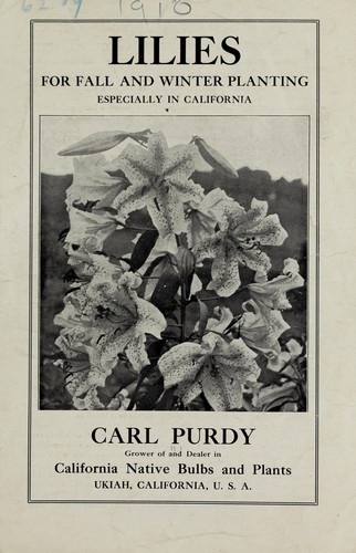 Cover for Lilies for fall and winter planting, especially in California