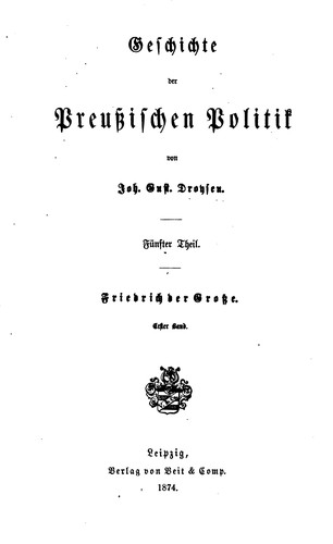 Cover for Geschichte der preussischen Politik
