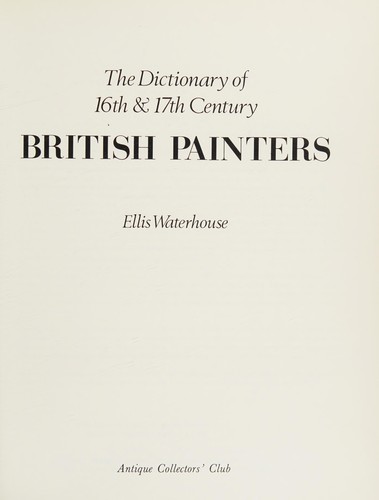 Cover for The dictionary of British watercolour artists up to 1920