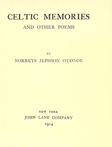 Cover for Celtic memories