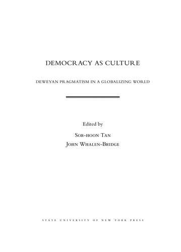 Cover for Democracy as culture