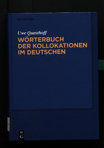 Cover for Worterbuch der kollokationen im deutschen