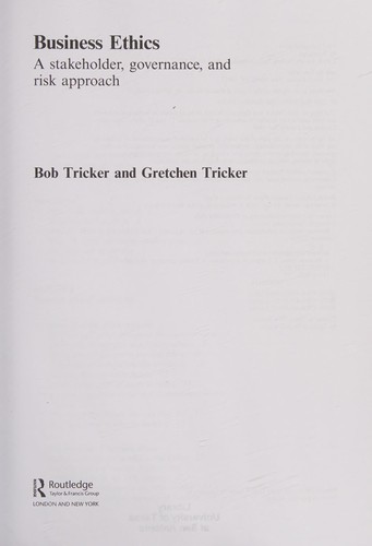 Cover for Business Ethics, Corporate Governance, and Risk