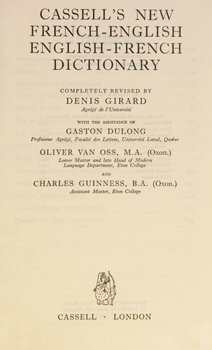 Cover for The New Cassell's French Dictionary - French-english, English-french
