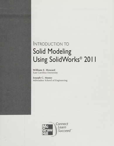 Cover for Introduction to solid modeling using SolidWorks 2011