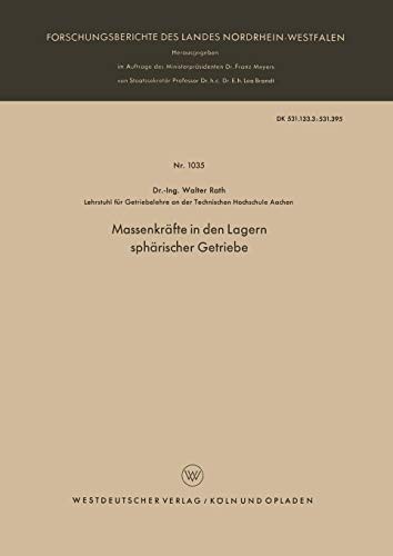 Cover for Massenkräfte in den Lagern sphärischer Getriebe