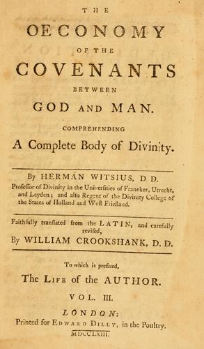 Cover for oeconomy of the covenants between God and man