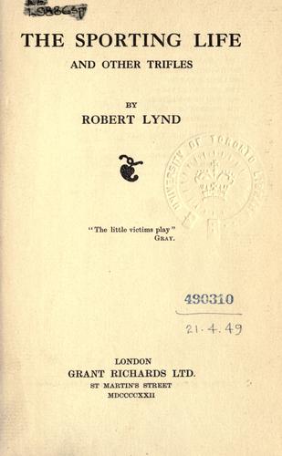 Cover for The sporting life, and other trifles.