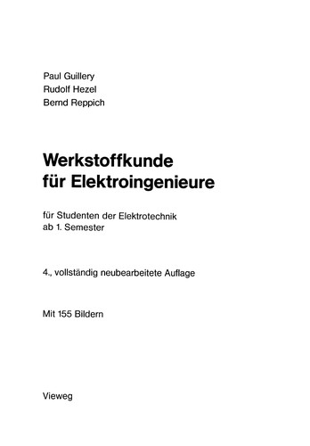 Cover for Werkstoffkunde für Elektroingenieure