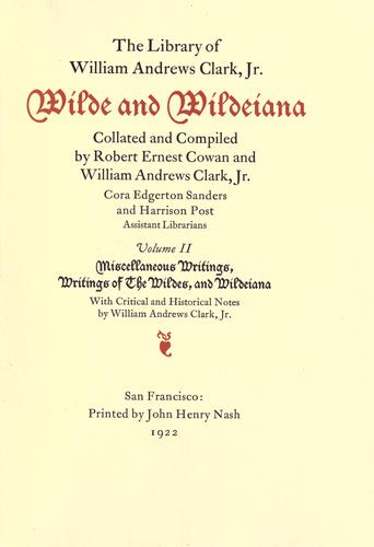 Cover for The library of William Andrews Clark, jr.