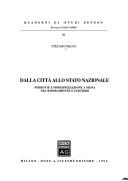 Cover for Dalla città allo Stato nazionale