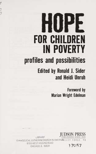 Cover for Hope for children in poverty