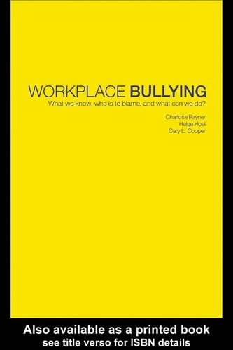 Cover for Workplace bullying