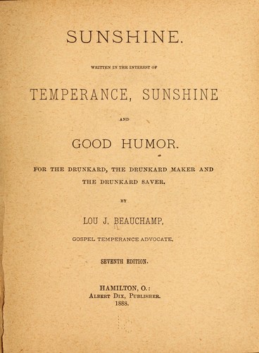 Cover for Sunshine