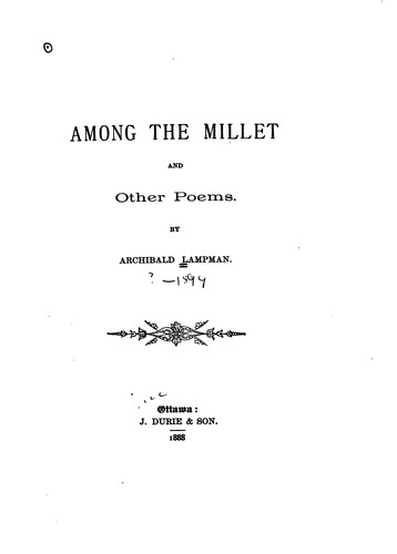 Cover for Among the millet