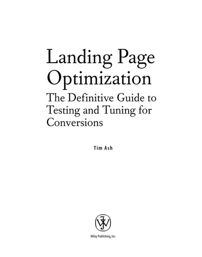Cover for Landing page optimization