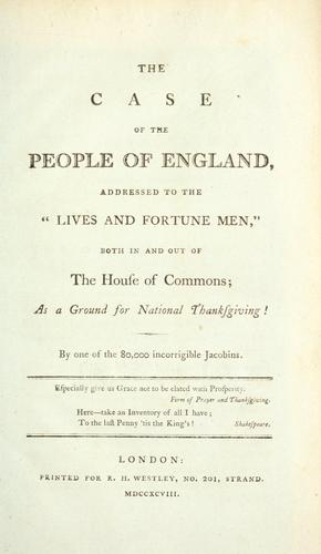 Cover for case of the people of England