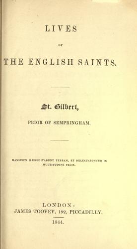 Cover for Lives of the English saints.
