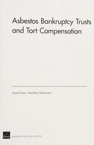 Cover for Asbestos bankruptcy trusts and tort compensation