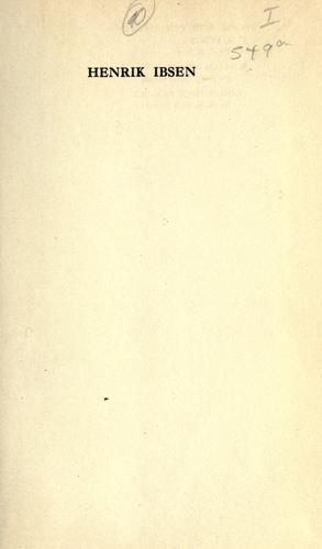 Cover for Henrik Ibsen, a critical study