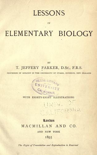 Cover for Lessons in elementary biology