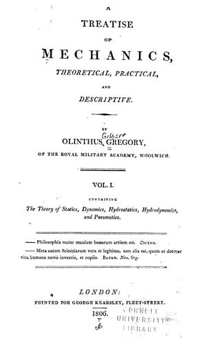 Cover for A treatise of mechanics