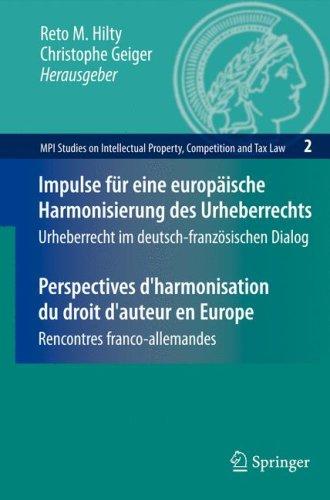 Cover for Impulse für eine europäische Harmonisierung des Urheberrechts / Perspectives d'harmonisation du droit d'auteur en Europe