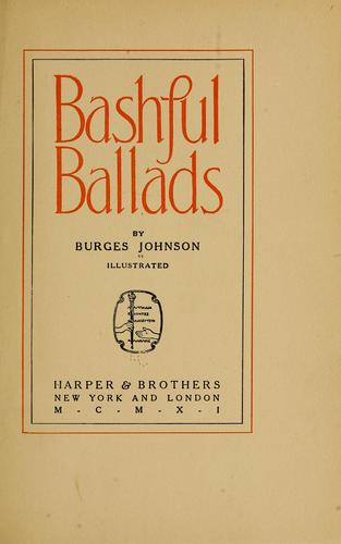 Cover for Bashful ballads...