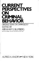 Cover for Current perspectives on criminal behavior