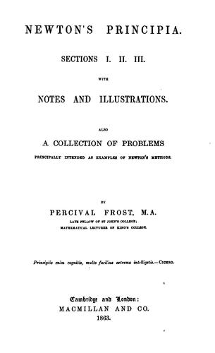 Cover for Newton's Principia, Sections I, II, III, with Notes and Illustrations: Also a Collection of ...