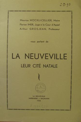 Cover for La Neuveville