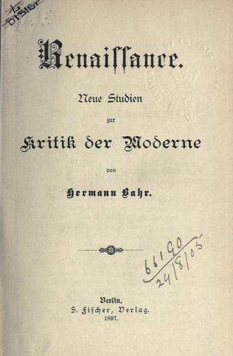Cover for Renaissance