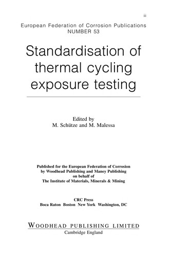 Cover for Standardisation of thermal cycling exposure testing