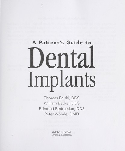 Cover for A Patient's guide to dental implants
