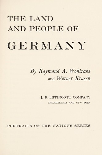 Cover for The land and people of Germany