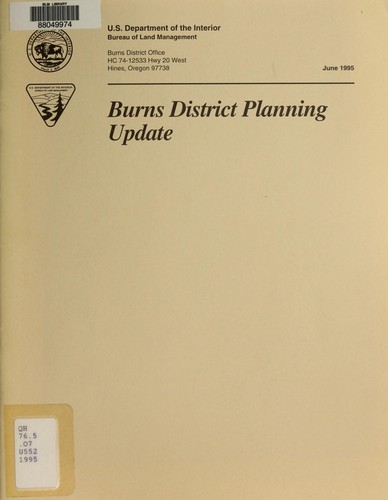 Cover for Burns District planning update