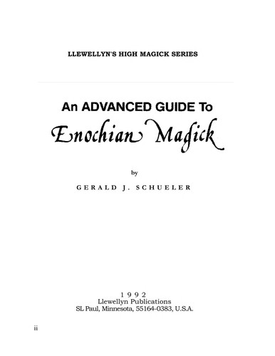 Cover for An advanced guide to Enochian magick