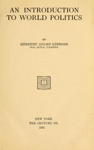 Cover for An introduction to world politics
