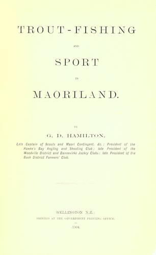 Cover for Trout-fishing and sport in Maoriland
