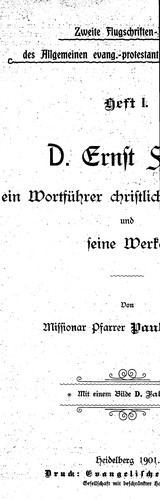 Cover for D. Ernst Faber