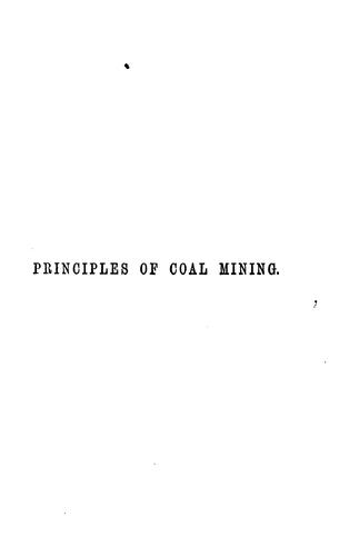Cover for Principles of coal mining