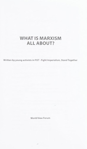 Cover for What is Marxism all about?