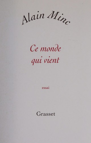 Cover for Ce monde qui vient