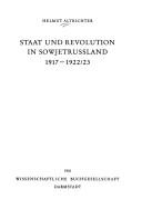 Cover for Staat und Revolution in Sowjetrussland 1917-1922/23