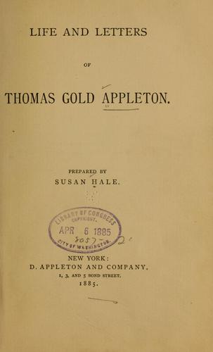 Cover for Life and letters of Thomas Gold Appleton.