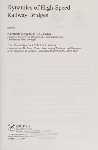 Cover for Dynamics of high-speed railway bridges