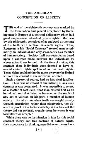 Cover for The American conception of liberty and government