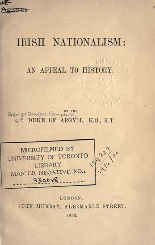 Cover for Irish nationalism