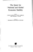 Cover for The Quest for national and global economic stability